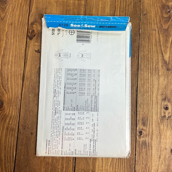 Vintage Butterick See and sew dress pattern 5128 uncut - Picture 2 of 4